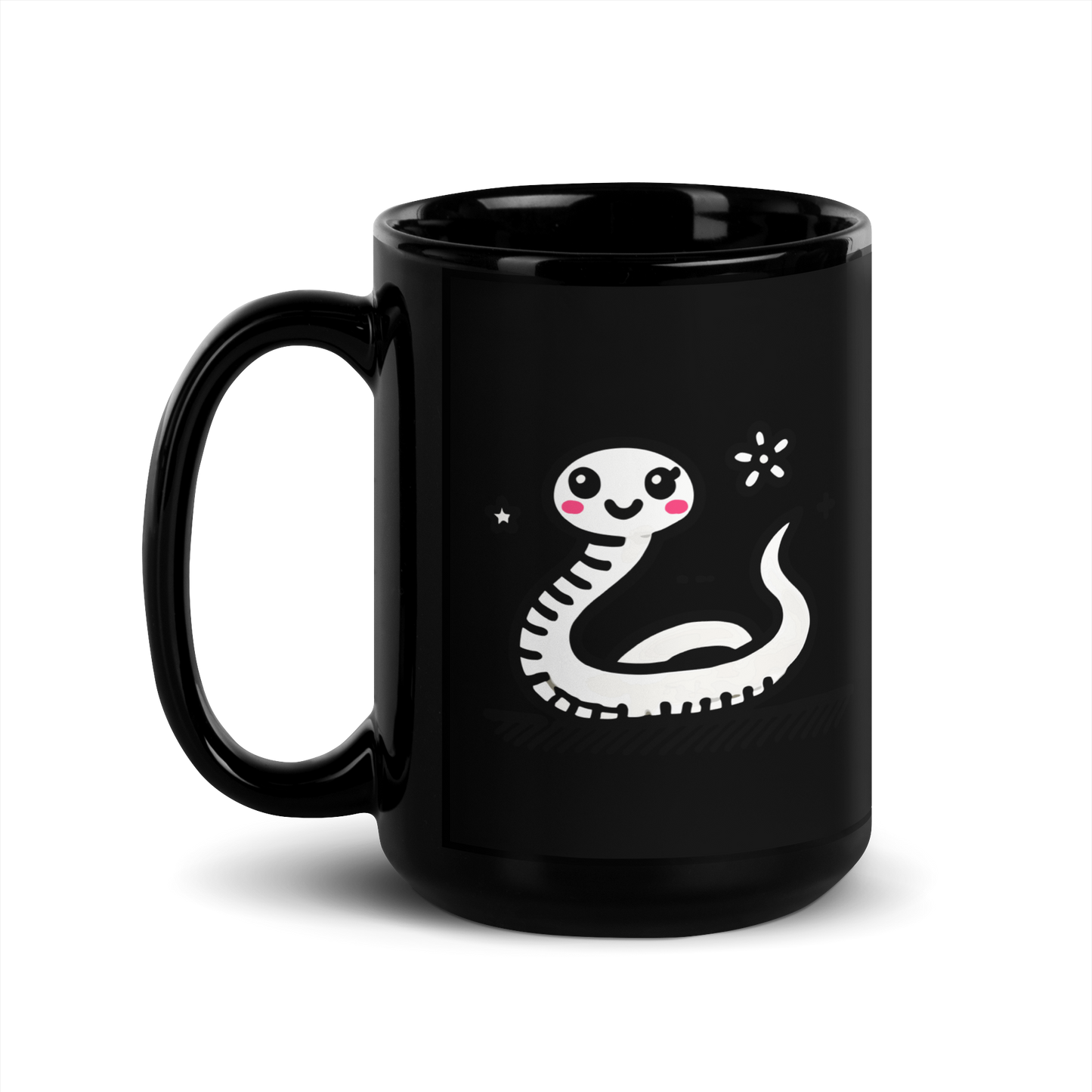 Black Glossy Mug_Cute Snake