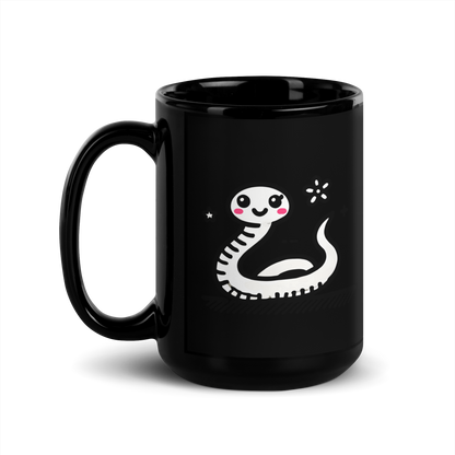 Black Glossy Mug_Cute Snake