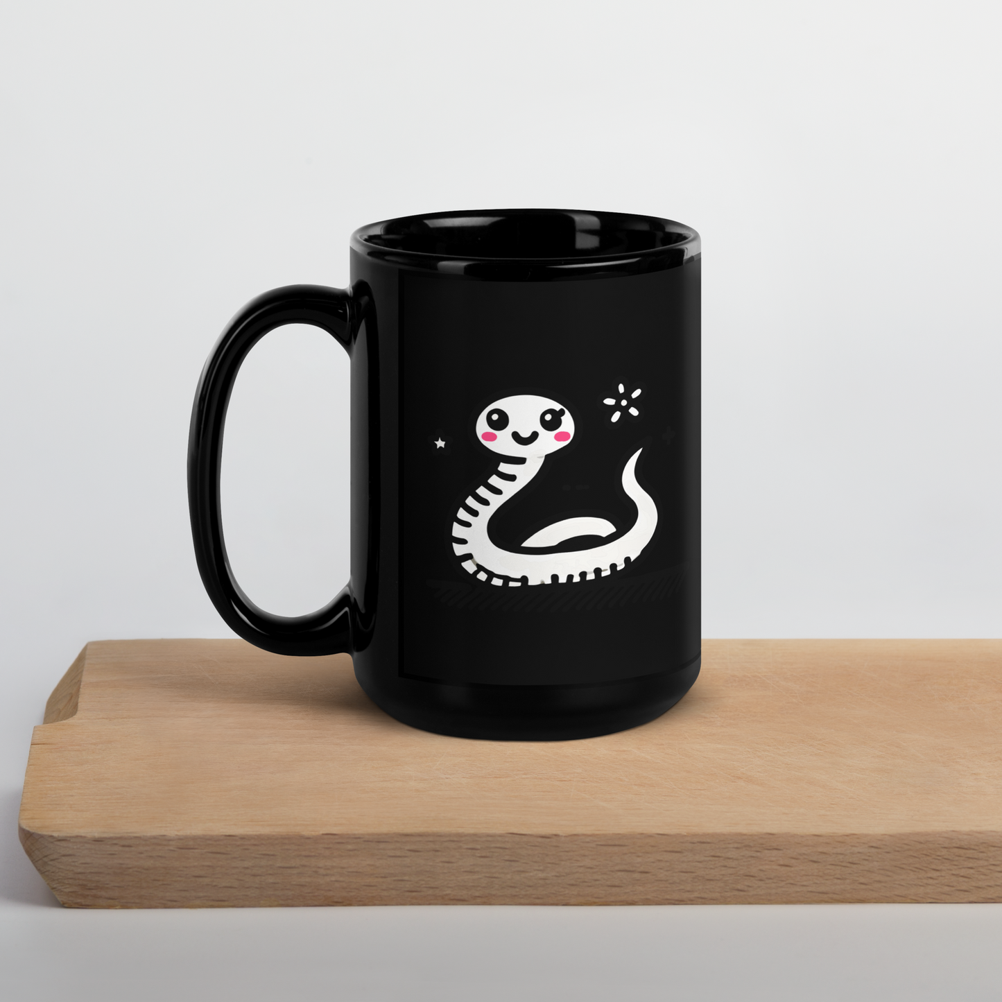 Black Glossy Mug_Cute Snake