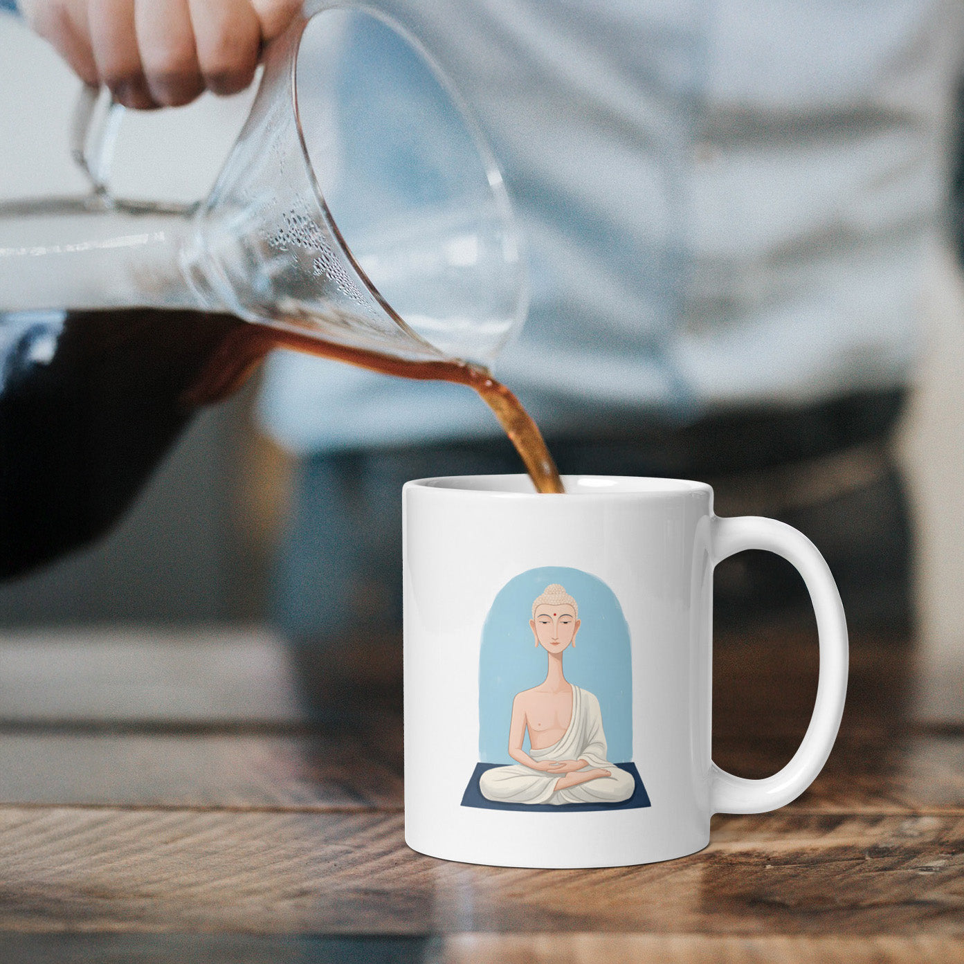 Beautiful Buddha -White glossy mug