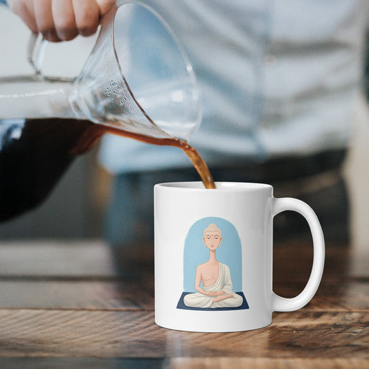 Beautiful Buddha -White glossy mug