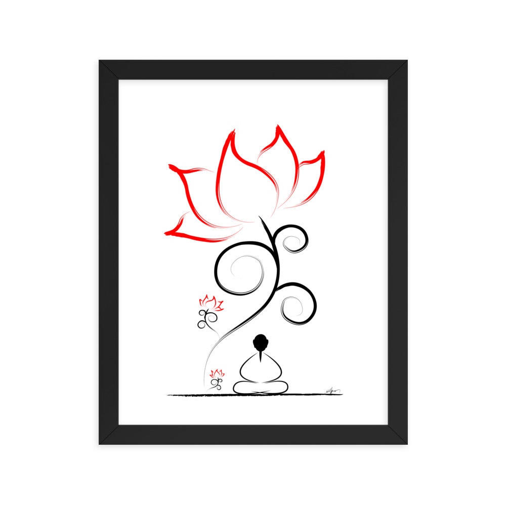 Framed poster_“Meditation under a lotus flower”