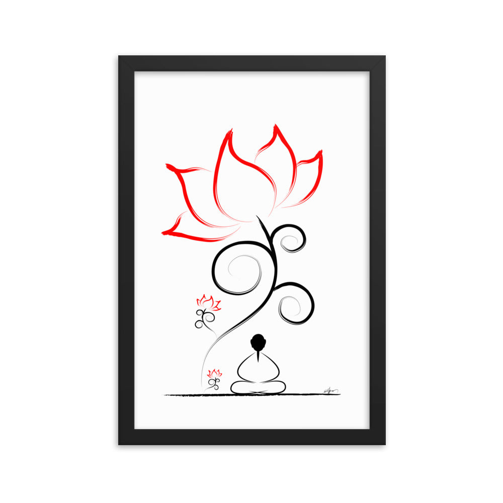 Framed poster_“Meditation under a lotus flower”