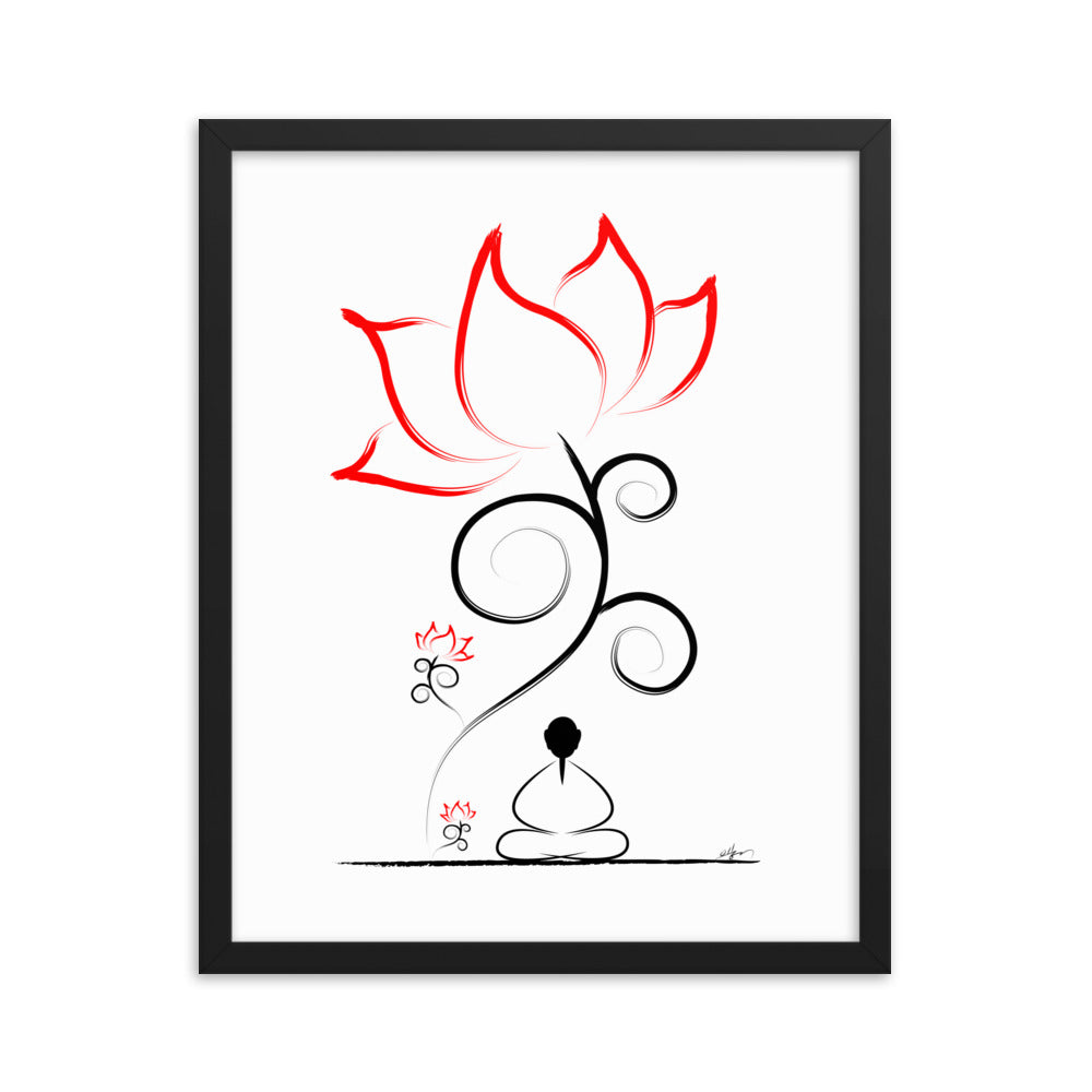 Framed poster_“Meditation under a lotus flower”