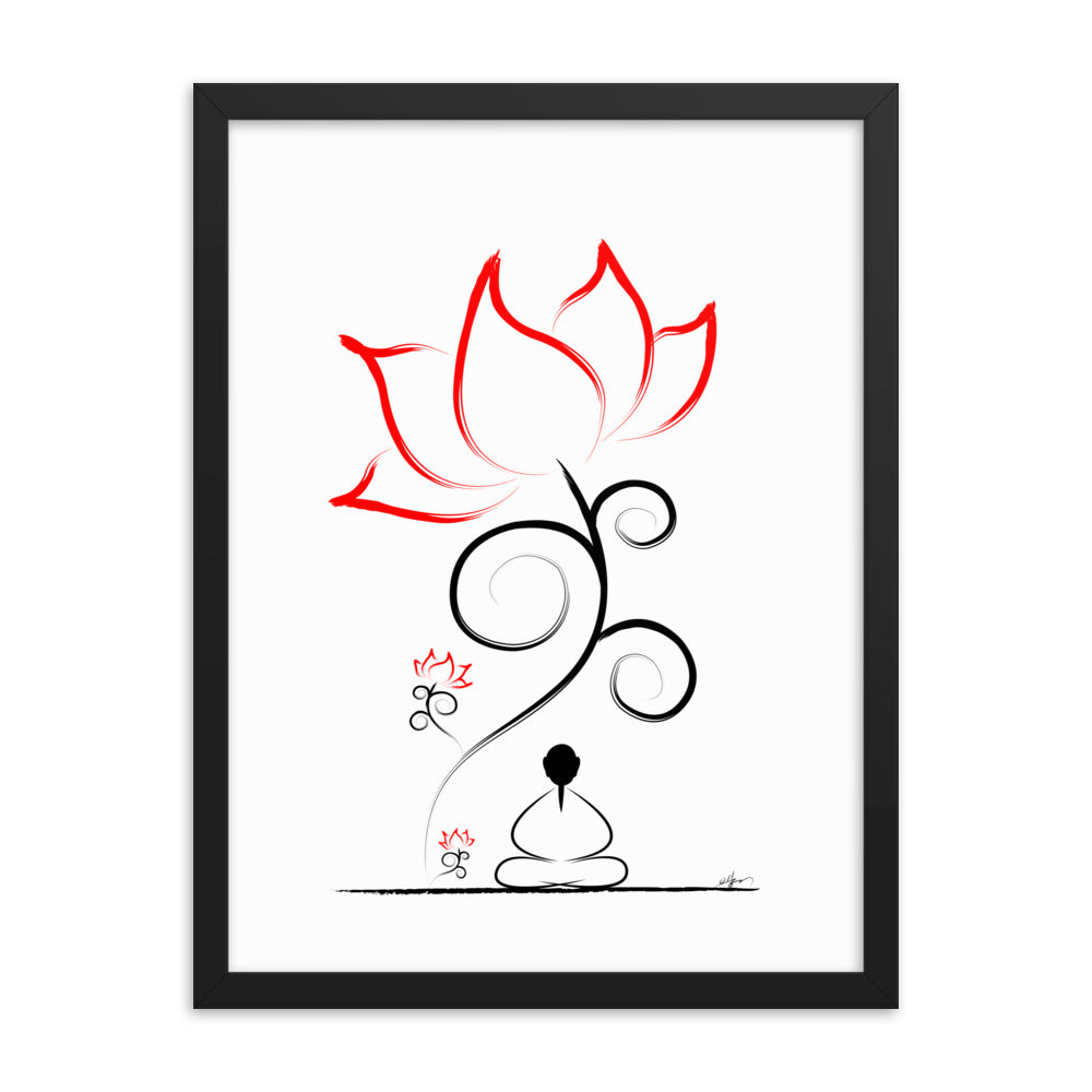 Framed poster_“Meditation under a lotus flower”