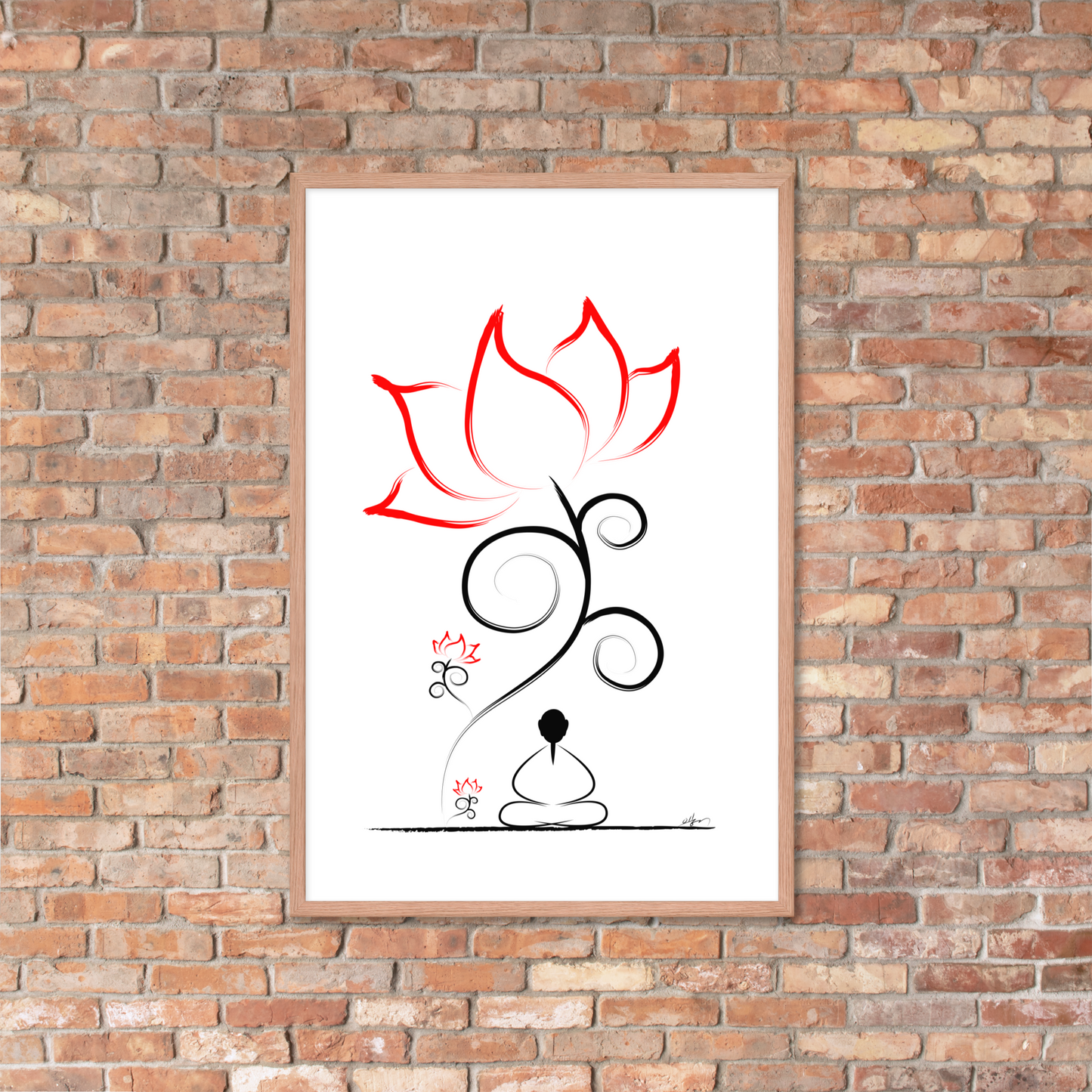 Framed poster_“Meditation under a lotus flower”