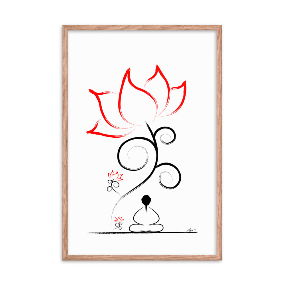 Framed poster_“Meditation under a lotus flower”