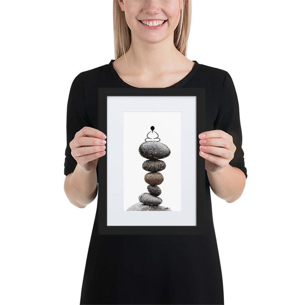 Matte Paper Framed Poster With Mat_Zen Stone