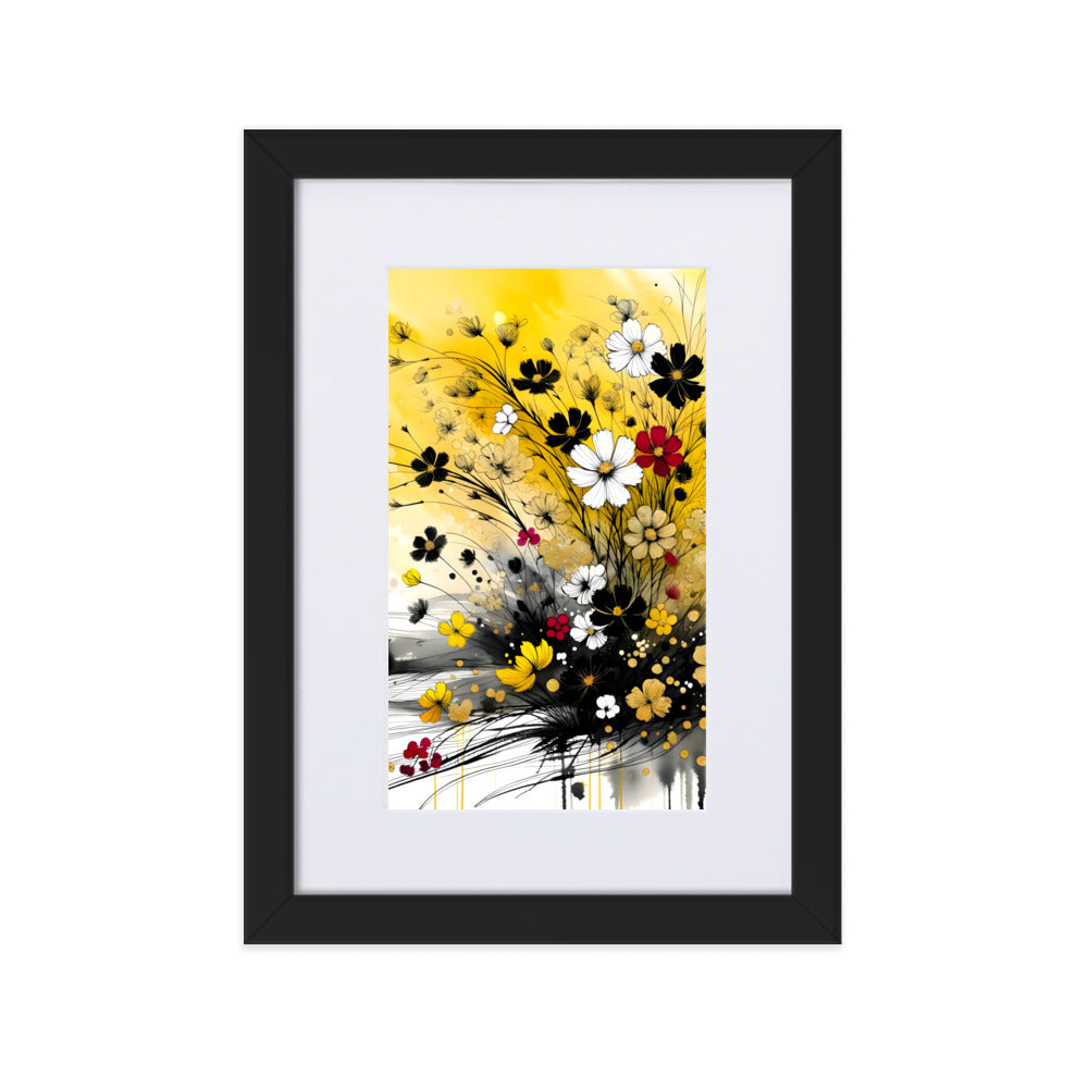 Spring with blossoming flowers_Matte Paper Framed Poster With Mat