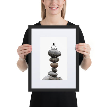 Matte Paper Framed Poster With Mat_Zen Stone