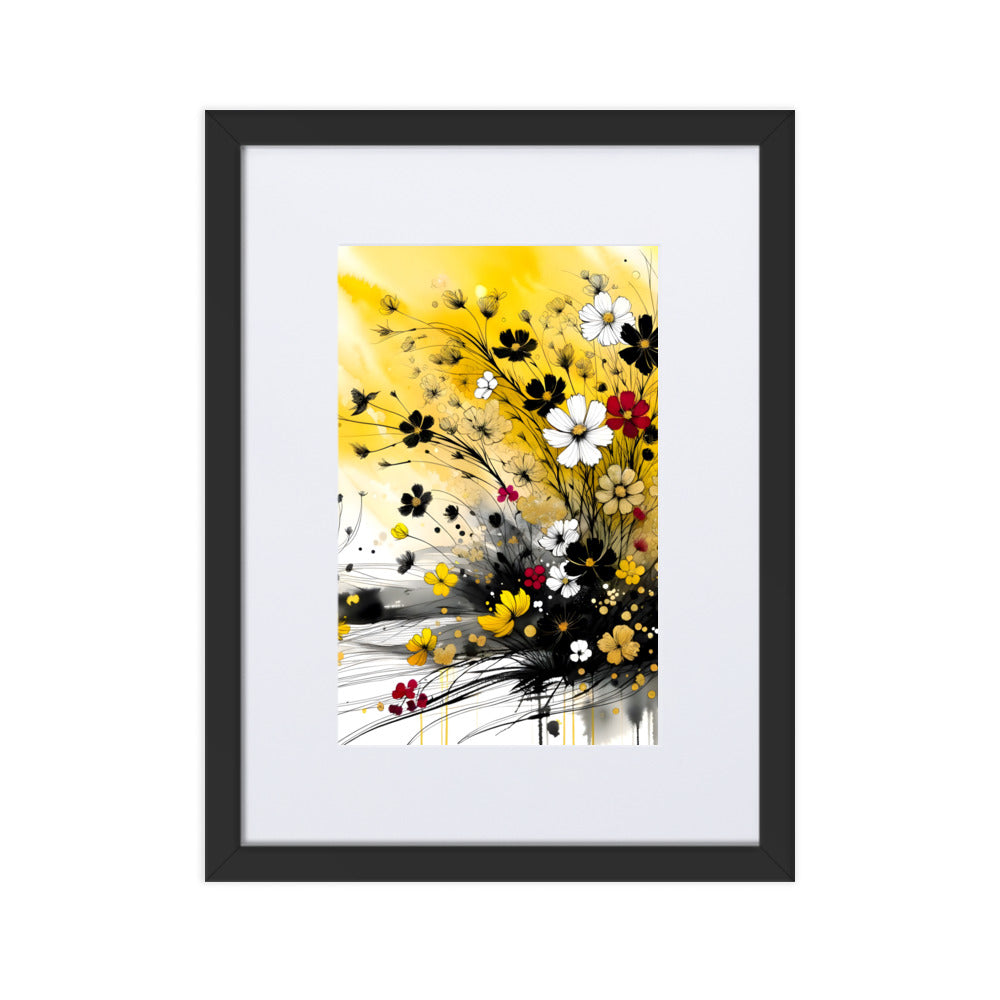 Spring with blossoming flowers_Matte Paper Framed Poster With Mat