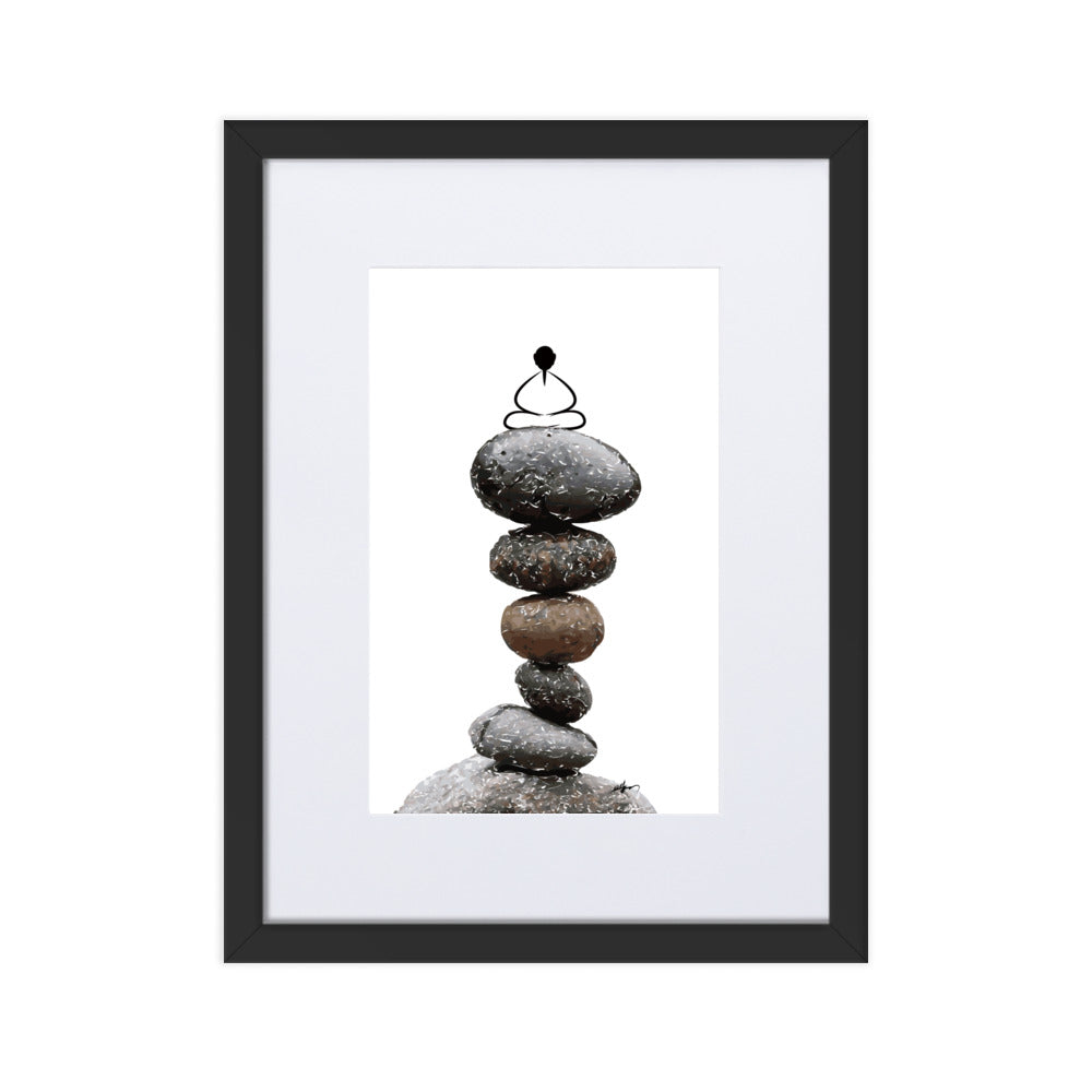 Matte Paper Framed Poster With Mat_Zen Stone