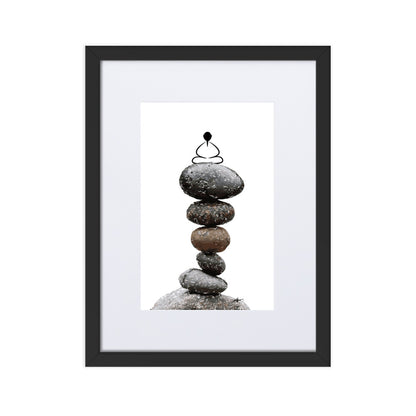 Matte Paper Framed Poster With Mat_Zen Stone