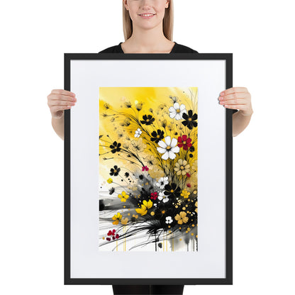 Spring with blossoming flowers_Matte Paper Framed Poster With Mat