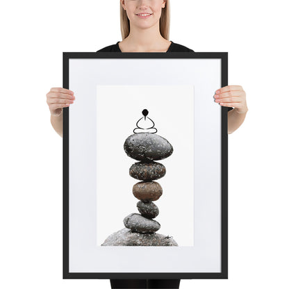 Matte Paper Framed Poster With Mat_Zen Stone