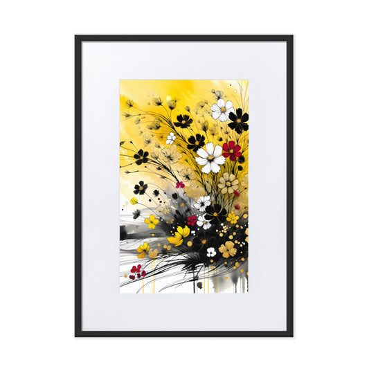 Spring with blossoming flowers_Matte Paper Framed Poster With Mat