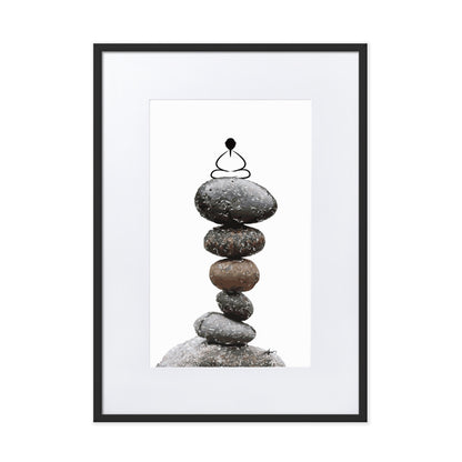 Matte Paper Framed Poster With Mat_Zen Stone