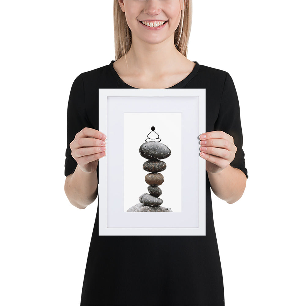 Matte Paper Framed Poster With Mat_Zen Stone