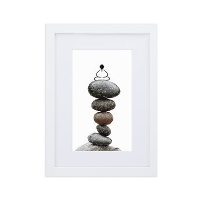 Matte Paper Framed Poster With Mat_Zen Stone