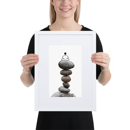 Matte Paper Framed Poster With Mat_Zen Stone