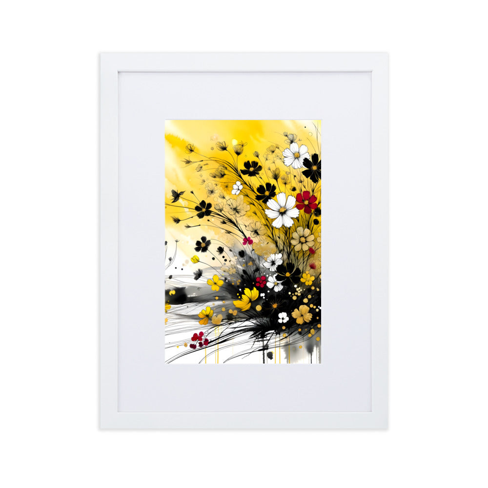 Spring with blossoming flowers_Matte Paper Framed Poster With Mat