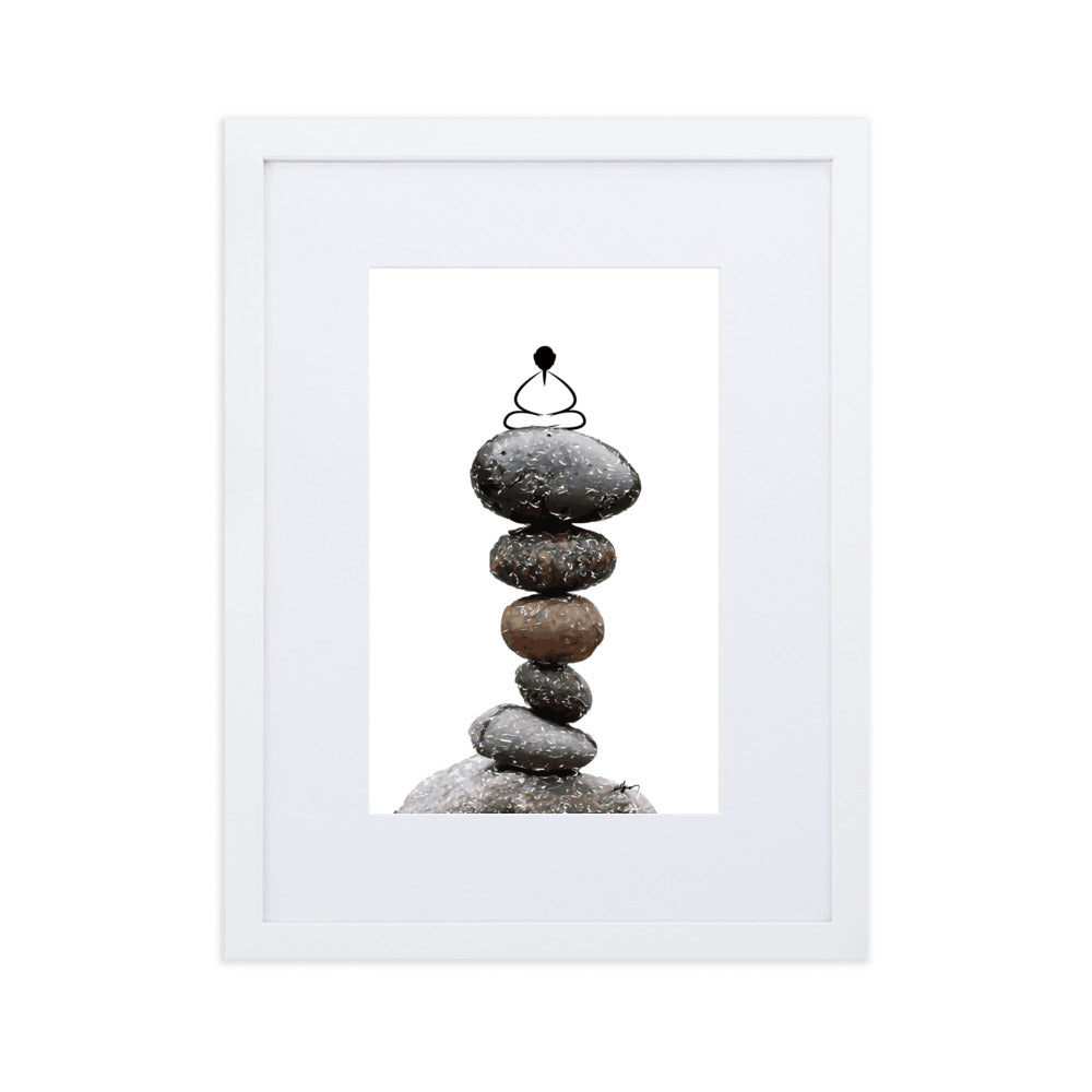 Matte Paper Framed Poster With Mat_Zen Stone