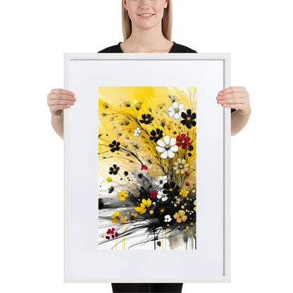 Spring with blossoming flowers_Matte Paper Framed Poster With Mat