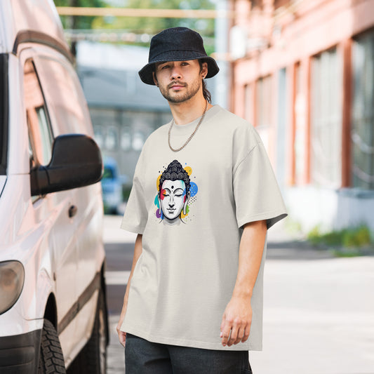 Siddhartha in meditation-Oversized faded t-shirt