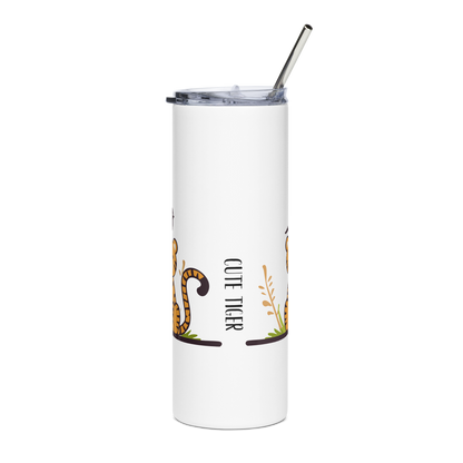 Stainless steel tumbler_Cute Tiger