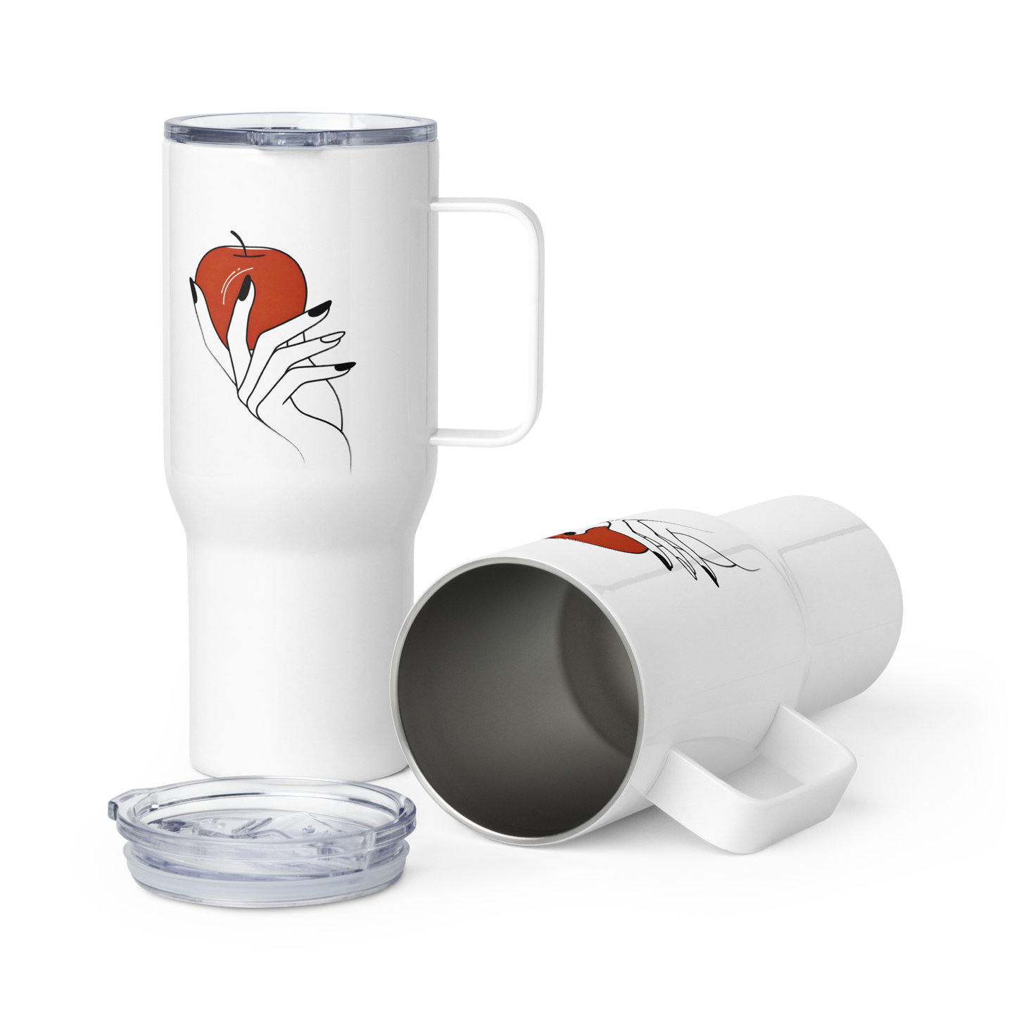 Travel mug with a handle_Red Apple