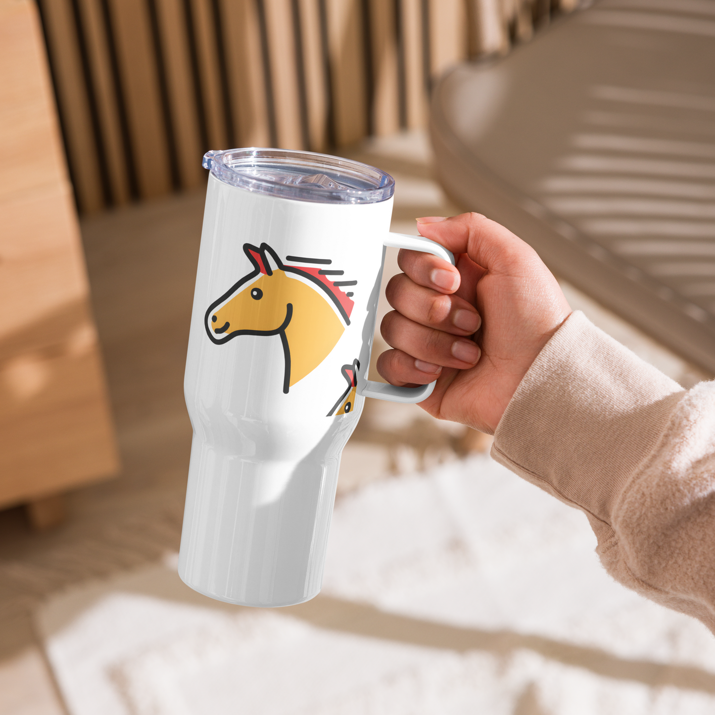 Travel mug with a handle-2026: Year of the Horse
