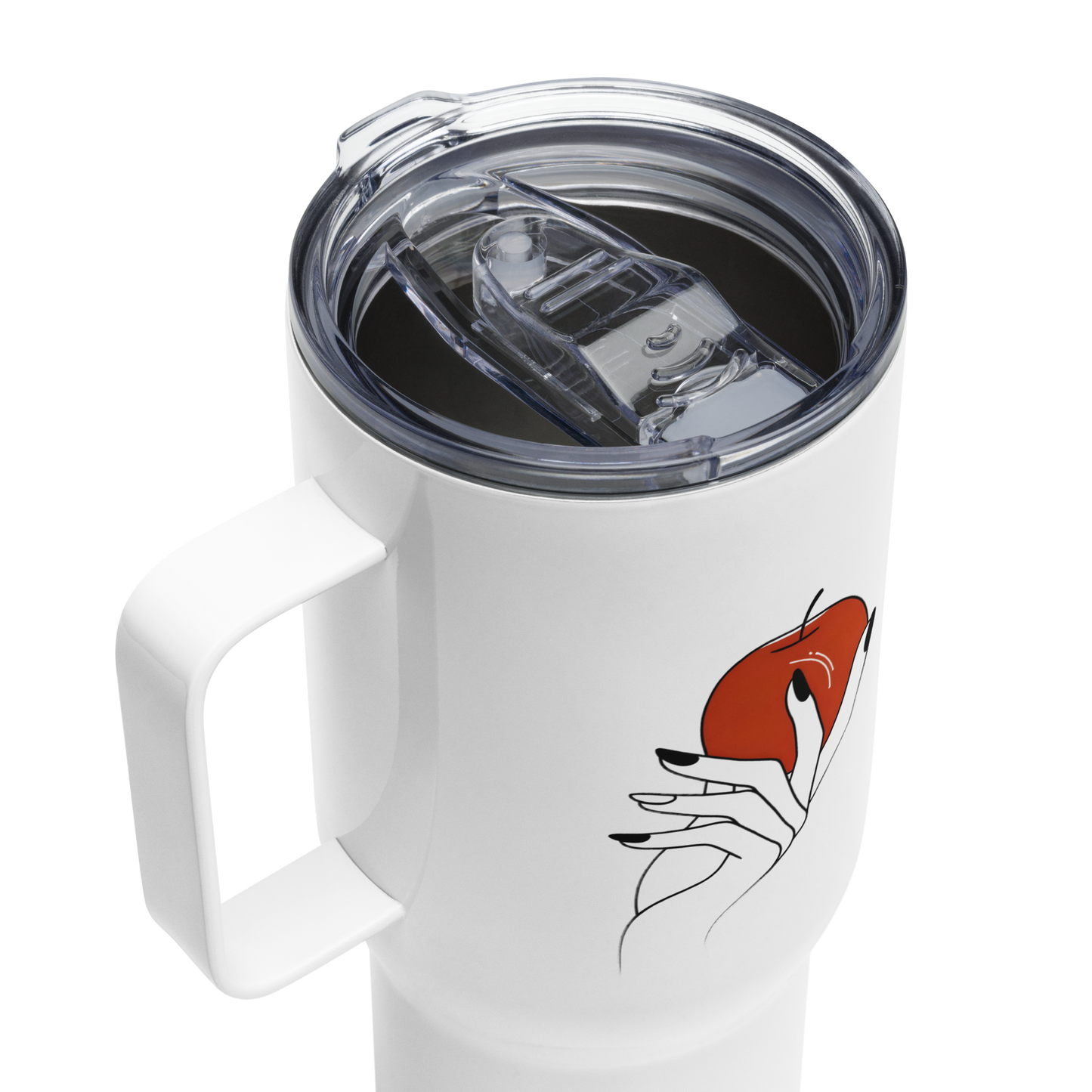 Travel mug with a handle_Red Apple