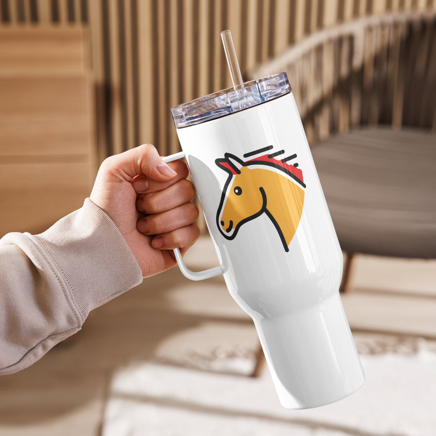 Travel mug with a handle-2026: Year of the Horse