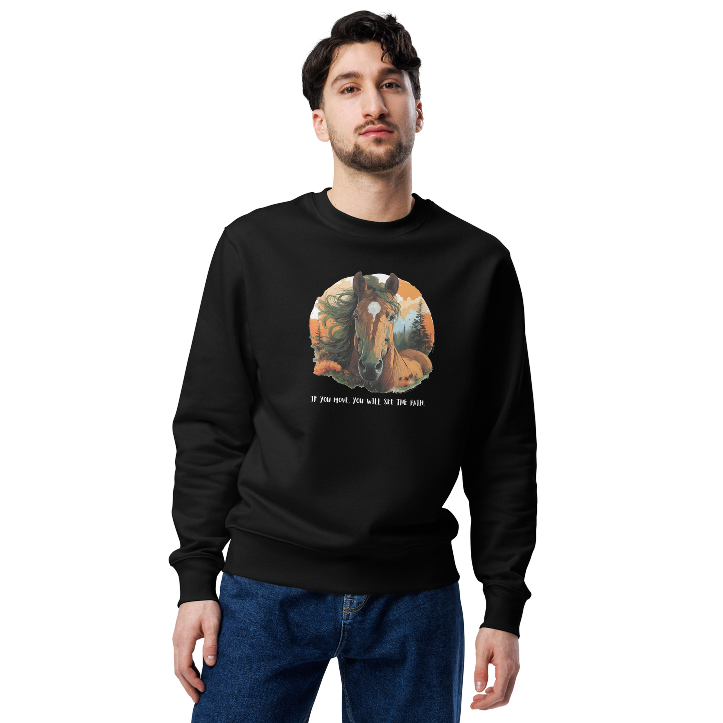 Unisex eco sweatshirt_Red Horse