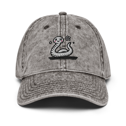 Vintage Cotton Twill Cap_Humorous Snake