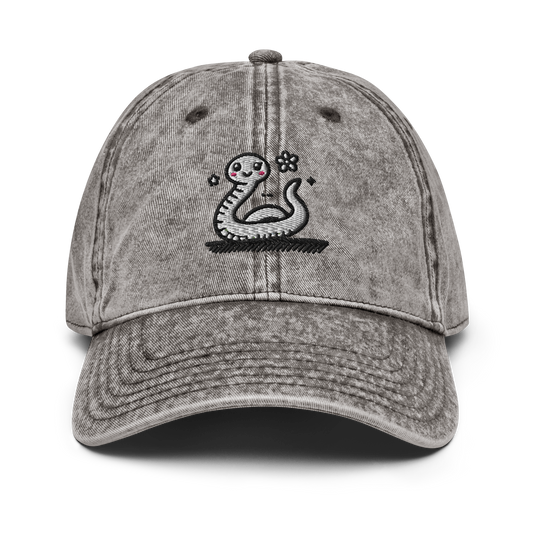 Vintage Cotton Twill Cap_Humorous Snake