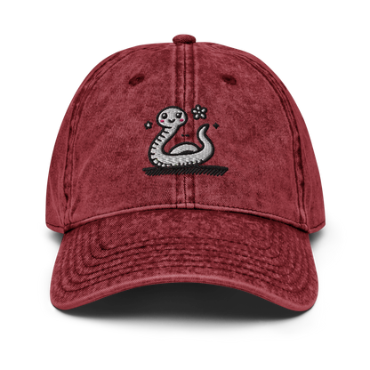 Vintage Cotton Twill Cap_Humorous Snake