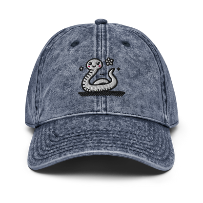 Vintage Cotton Twill Cap_Humorous Snake