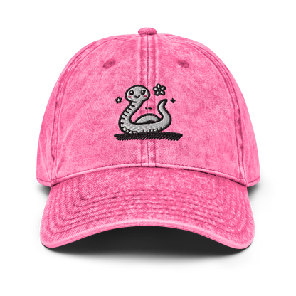 Vintage Cotton Twill Cap_Humorous Snake