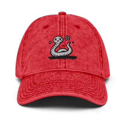 Vintage Cotton Twill Cap_Humorous Snake