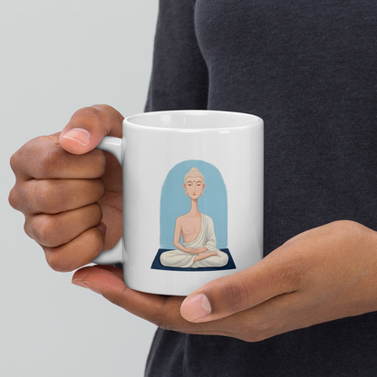 Beautiful Buddha -White glossy mug