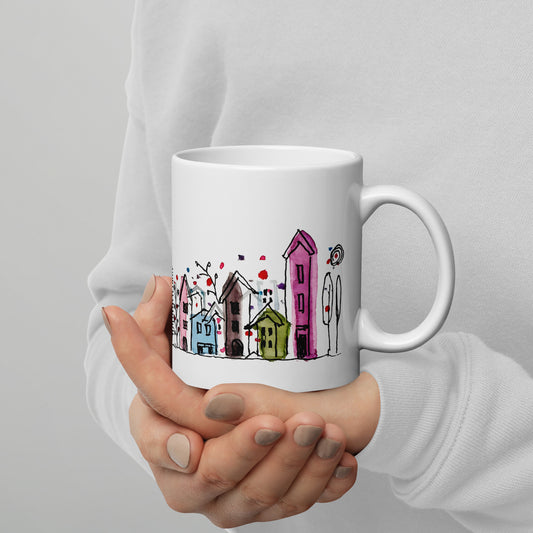 White glossy mug_Street Scene