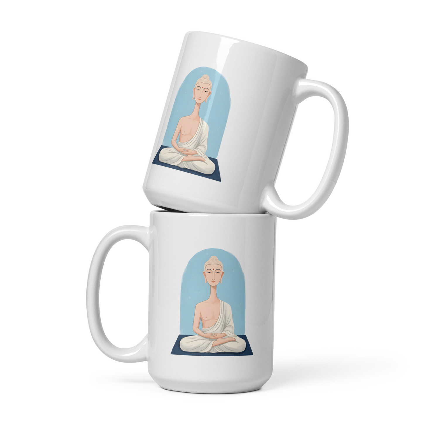 Beautiful Buddha -White glossy mug
