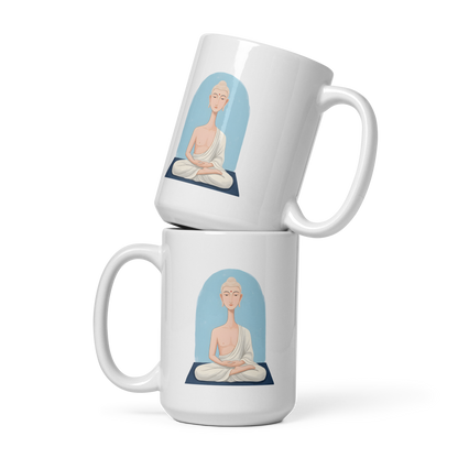 Beautiful Buddha -White glossy mug