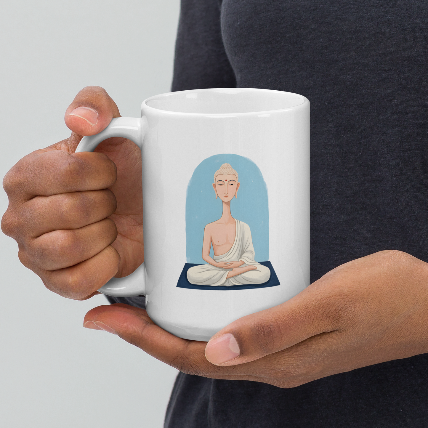 Beautiful Buddha -White glossy mug