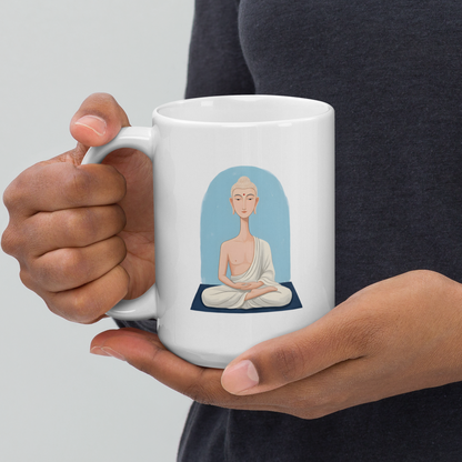 Beautiful Buddha -White glossy mug