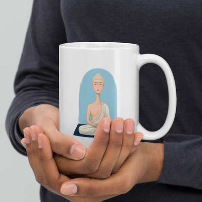 Beautiful Buddha -White glossy mug