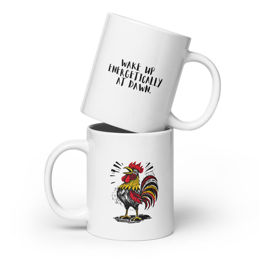 White glossy mug_Rooster