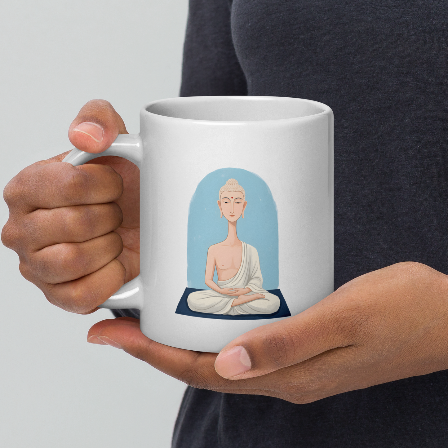 Beautiful Buddha -White glossy mug