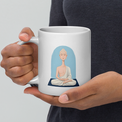 Beautiful Buddha -White glossy mug